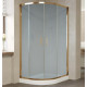 Душевой уголок Vegas Glass ZS-F 100*90 05 10 профиль бронза, стекло сатин, прямоугольный-асимметричный, двери раздвижные