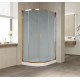 Душевой уголок Vegas Glass ZS-F 100*90 05 10 профиль бронза, стекло сатин, прямоугольный-асимметричный, двери раздвижные