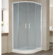 Душевой уголок Vegas Glass ZS-F 100*80 01 10 профиль белый, стекло сатин, прямоугольный-асимметричный, двери раздвижные