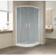 Душевой уголок Vegas Glass ZS-F 100*80 01 10 профиль белый, стекло сатин, прямоугольный-асимметричный, двери раздвижные