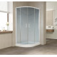 Душевой уголок Vegas Glass ZS-F 100*90 01 02 профиль белый, стекло шиншилла, прямоугольный-асимметричный, двери раздвижные