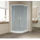 Душевой уголок Vegas Glass ZS-F 100*90 01 10 профиль белый, стекло сатин, прямоугольный-асимметричный, двери раздвижные