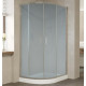 Душевой уголок Vegas Glass ZS-F 100*90 07 10 профиль матовый хром, стекло сатин, прямоугольный-асимметричный, двери раздвижные