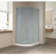 Душевой уголок Vegas Glass ZS-F 100*90 07 10 профиль матовый хром, стекло сатин, прямоугольный-асимметричный, двери раздвижные