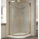 Душевой уголок Vegas Glass ZS-F 100*90 05 01 профиль бронза, стекло прозрачное, прямоугольный-асимметричный, двери раздвижные