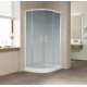 Душевой уголок Vegas Glass ZS-F 100*80 01 02 профиль белый, стекло шиншилла, прямоугольный-асимметричный, двери раздвижные