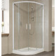 Душевой уголок Vegas Glass ZS-F 100*90 01 01 профиль белый, стекло прозрачное, прямоугольный-асимметричный, двери раздвижные