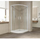 Душевой уголок Vegas Glass ZS-F 100*90 01 01 профиль белый, стекло прозрачное, прямоугольный-асимметричный, двери раздвижные