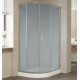 Душевой уголок Vegas Glass ZS-F 90*80 07 10 профиль матовый хром, стекло сатин, прямоугольный-асимметричный, двери раздвижные