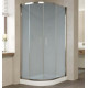 Душевой уголок Vegas Glass ZS-F 90*80 08 10 профиль глянцевый хром, стекло сатин, прямоугольный-асимметричный, двери раздвижные