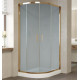 Душевой уголок Vegas Glass ZS-F 90*80 05 10 профиль бронза, стекло сатин, прямоугольный-асимметричный, двери раздвижные