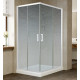 Душевой уголок Vegas Glass ZA-F 110*80 01 02 профиль белый, стекло шиншилла, прямоугольный, двери раздвижные