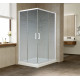 Душевой уголок Vegas Glass ZA-F 110*80 01 02 профиль белый, стекло шиншилла, прямоугольный, двери раздвижные
