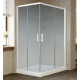 Душевой уголок Vegas Glass ZA-F 120*80 01 02 профиль белый, стекло шиншилла, прямоугольный, двери раздвижные