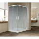 Душевой уголок Vegas Glass ZA-F 120*80 01 02 профиль белый, стекло шиншилла, прямоугольный, двери раздвижные