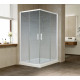 Душевой уголок Vegas Glass ZA-F 110*90 01 02 профиль белый, стекло шиншилла, прямоугольный, двери раздвижные