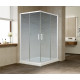 Душевой уголок Vegas Glass ZA-F 110*100 01 02 профиль белый, стекло шиншилла, прямоугольный, двери раздвижные