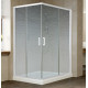 Душевой уголок Vegas Glass ZA-F 0120*100 01 02 профиль белый, стекло шиншилла, прямоугольный, двери раздвижные