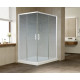 Душевой уголок Vegas Glass ZA-F 0120*100 01 02 профиль белый, стекло шиншилла, прямоугольный, двери раздвижные