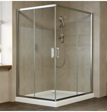 Душевой уголок Vegas Glass ZA-F 0120*110 08 01 профиль глянцевый хром, стекло прозрачное, прямоугольный, двери раздвижные