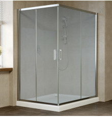 Душевой уголок Vegas Glass ZA-F 0120*110 08 10 профиль глянцевый хром, стекло сатин, прямоугольный, двери раздвижные
