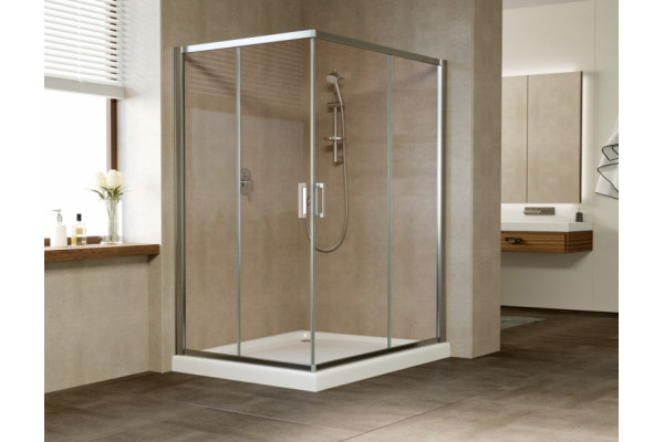Душевой уголок Vegas Glass ZA-F 0120*110 08 05 профиль глянцевый хром, стекло бронза, прямоугольный, двери раздвижные