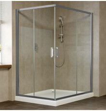 Душевой уголок Vegas Glass ZA-F 0120*110 07 01 профиль матовый хром, стекло прозрачное, прямоугольный, двери раздвижные