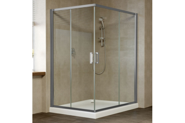 Душевой уголок Vegas Glass ZA-F 0120*110 07 01 профиль матовый хром, стекло прозрачное, прямоугольный, двери раздвижные