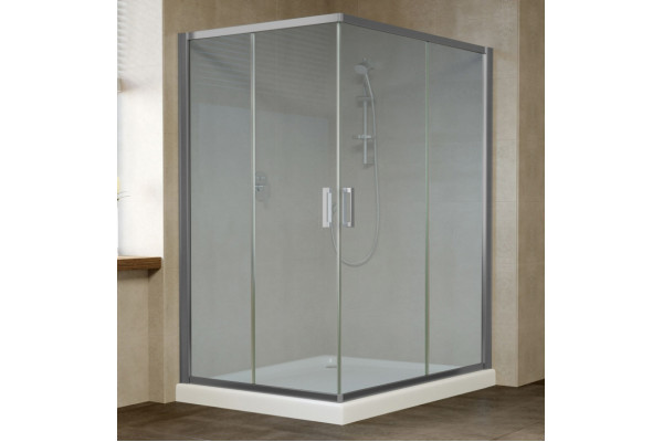 Душевой уголок Vegas Glass ZA-F 0120*110 07 10 профиль матовый хром, стекло сатин, прямоугольный, двери раздвижные