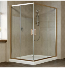 Душевой уголок Vegas Glass ZA-F 0120*110 05 01 профиль бронза, стекло прозрачное, прямоугольный, двери раздвижные