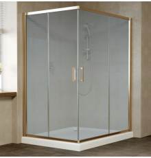 Душевой уголок Vegas Glass ZA-F 0120*110 05 10 профиль бронза, стекло сатин, прямоугольный, двери раздвижные