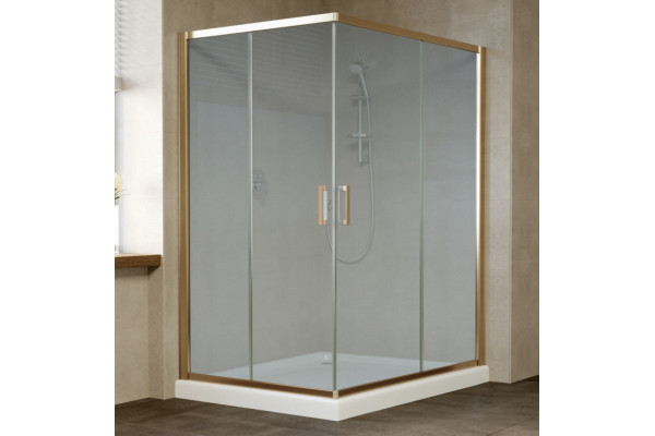 Душевой уголок Vegas Glass ZA-F 0120*110 05 10 профиль бронза, стекло сатин, прямоугольный, двери раздвижные