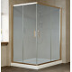 Душевой уголок Vegas Glass ZA-F 0120*110 05 10 профиль бронза, стекло сатин, прямоугольный, двери раздвижные