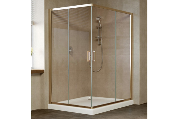 Душевой уголок Vegas Glass ZA-F 0120*110 05 05 профиль бронза, стекло бронза, прямоугольный, двери раздвижные