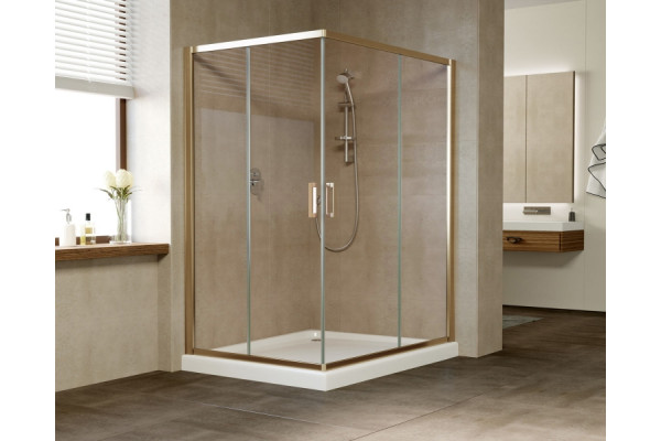 Душевой уголок Vegas Glass ZA-F 0120*110 05 05 профиль бронза, стекло бронза, прямоугольный, двери раздвижные