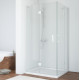 Душевой уголок Vegas Glass AFA-F 90*80 01 01 L профиль белый, стекло прозрачное, прямоугольный, двери распашные