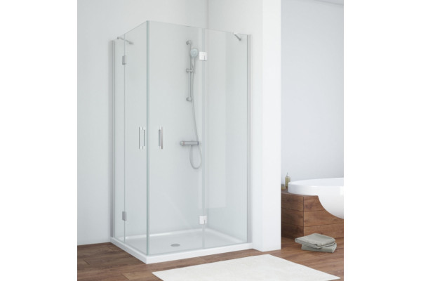 Душевой уголок Vegas Glass AFA-F 90*80 07 01 R профиль матовый хром, стекло прозрачное, прямоугольный, двери распашные
