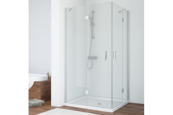 Душевой уголок Vegas Glass AFA-F 90*80 07 01 L профиль матовый хром, стекло прозрачное, прямоугольный, двери распашные