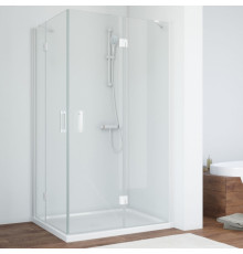 Душевой уголок Vegas Glass AFA-F 100*80 01 01 R профиль белый, стекло прозрачное, прямоугольный, двери распашные