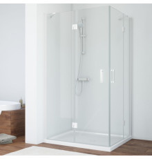Душевой уголок Vegas Glass AFA-F 100*80 01 01 L профиль белый, стекло прозрачное, прямоугольный, двери распашные
