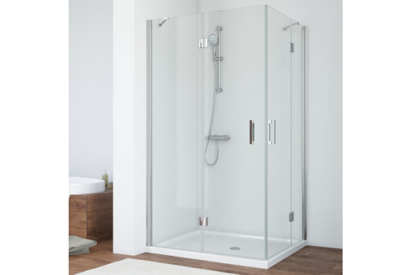 Душевой уголок Vegas Glass AFA-F 100*80 08 01 L профиль глянцевый хром, стекло прозрачное, прямоугольный, двери распашные