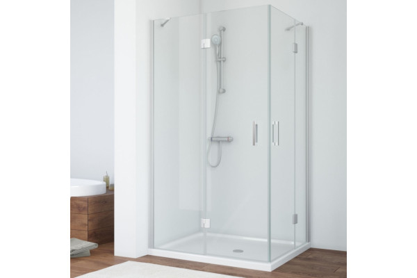 Душевой уголок Vegas Glass AFA-F 100*80 07 01 L профиль матовый хром, стекло прозрачное, прямоугольный, двери распашные