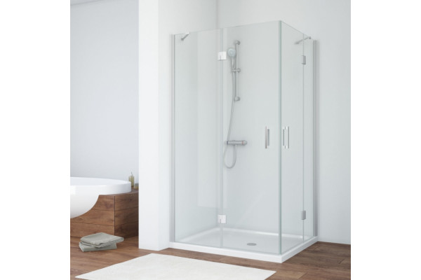 Душевой уголок Vegas Glass AFA-F 100*80 07 01 L профиль матовый хром, стекло прозрачное, прямоугольный, двери распашные