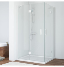 Душевой уголок Vegas Glass AFA-F 100*90 01 01 L профиль белый, стекло прозрачное, прямоугольный, двери распашные