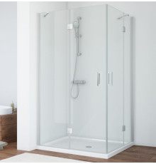 Душевой уголок Vegas Glass AFA-F 100*90 07 01 L профиль матовый хром, стекло прозрачное, прямоугольный, двери распашные