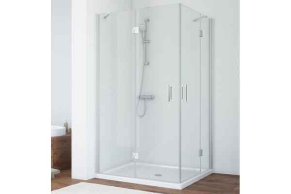 Душевой уголок Vegas Glass AFA-F 100*90 07 01 L профиль матовый хром, стекло прозрачное, прямоугольный, двери распашные