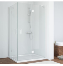 Душевой уголок Vegas Glass AFA-F 110*80 01 01 R профиль белый, стекло прозрачное, прямоугольный, двери распашные