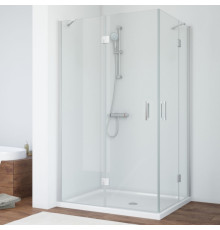Душевой уголок Vegas Glass AFA-F 110*80 07 01 L профиль матовый хром, стекло прозрачное, прямоугольный, двери распашные