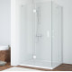 Душевой уголок Vegas Glass AFA-F 110*90 01 01 L профиль белый, стекло прозрачное, прямоугольный, двери распашные
