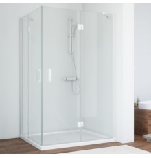 Душевой уголок Vegas Glass AFA-F 120*80 01 01 R профиль белый, стекло прозрачное, прямоугольный, двери распашные